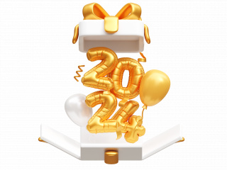 2024年金色立体气球艺术字惊喜感C4D模型
