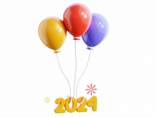 2024节日庆祝气球图标C4D模型