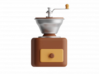 手摇研磨咖啡机卡通图标C4D模型
