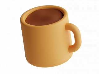 卡通图标咖啡杯咖啡C4D模型