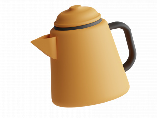 卡通图标咖啡壶水壶茶壶C4D模型