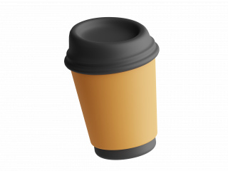 卡通图标咖啡杯外带咖啡C4D模型