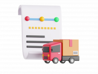 物流运输快递电商插画卡通图标线上购物订单记录C4D模型