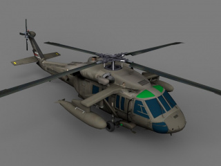 军用武装直升机飞机C4D模型