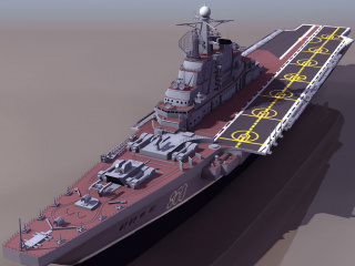 航母船C4D模型