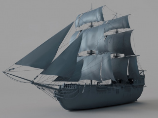 货船轮船C4D模型