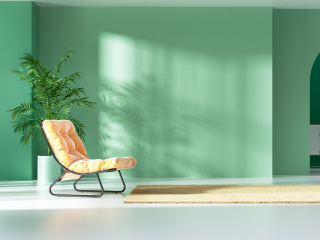 室内家居家装植物绿色白模C4D模型