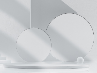 极简白色光影展台电商海报背景C4D模型