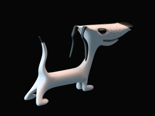卡通动物白色狗狗C4D模型