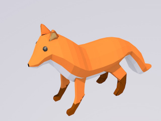 卡通野生肉食动物狐狸C4D模型