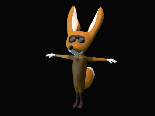 卡通动物站着的狐狸C4D模型
