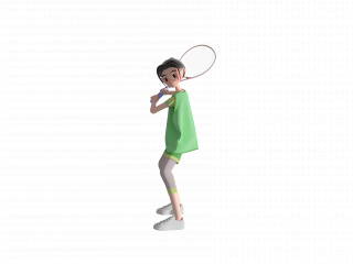 立体运动人物网球女孩C4D模型