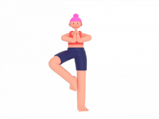 立体练瑜伽健身锻炼人物C4D模型