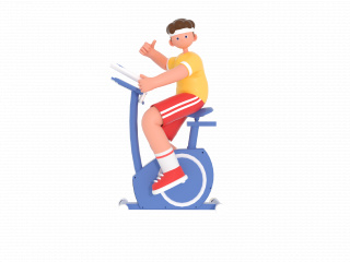 立体骑健身单车健身锻炼人物C4D模型