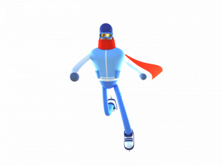 立体冬季运动滑冰的男孩C4D模型
