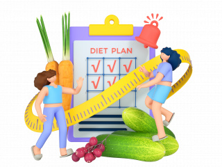 立体饮食计划科学膳食健康蔬菜C4D模型