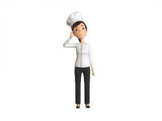 立体人物女厨师C4D模型
