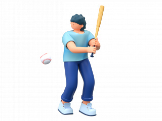 立体棒球比赛人物C4D模型