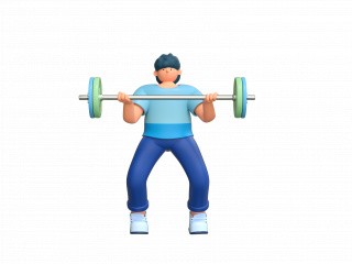立体动作运动锻炼健身举重人物C4D模型