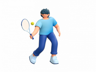立体运动网球比赛人物C4D模型