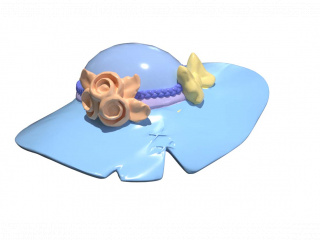 立体日常元素卡通装饰帽沙滩帽C4D模型