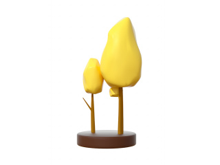 立体卡通树木小树大树黄叶C4D模型