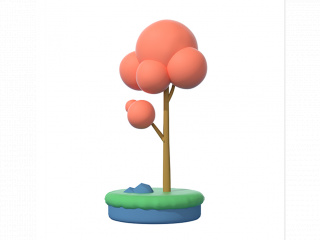 立体卡通树木C4D模型
