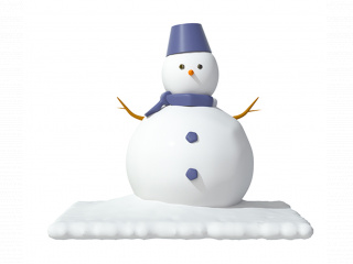 立体卡通冬天 下雪堆雪人C4D模型