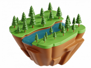立体卡通户外景观环境C4D模型