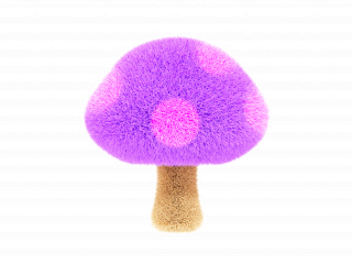 立体创意毛绒蘑菇C4D模型