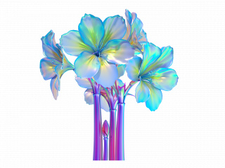 立体酸性蒸汽波装饰植物C4D模型