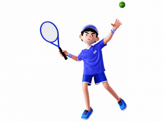 立体教育培训打网球男生C4D模型