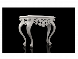 立体欧式雕花复古桌子C4D模型