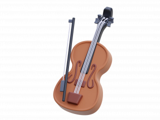 立体演出乐器小提琴C4D模型