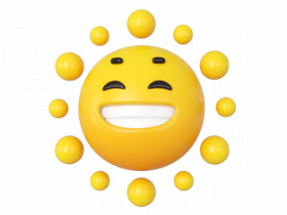 立体拟人微笑太阳C4D模型