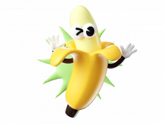 立体拟人香蕉C4D模型