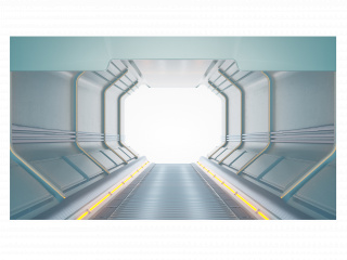 立体空间隧道三维场景海报C4D模型