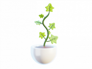 立体绿色盆栽藤蔓植物C4D模型