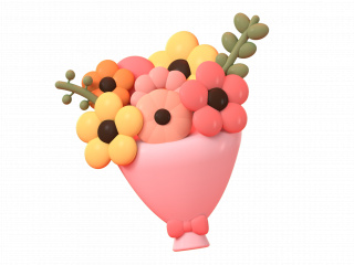 立体花束鲜花C4D模型