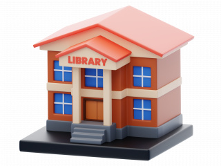 立体卡通图书馆小建筑C4D模型