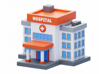 立体卡通医院小建筑C4D模型