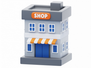 立体卡通商店小建筑C4D模型