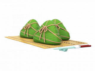 立体卡通端午节粽子筷子C4D模型