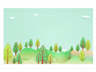 立体三维绿色春天树林场景C4D模型