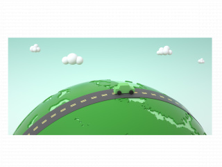 立体春季绿色地球C4D模型