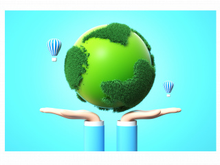 立体守护绿色地球C4D模型