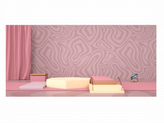 立体粉色纹理展台背景C4D模型