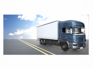 立体运载卡车货车背景C4D模型