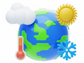 天气立体图标地球C4D模型