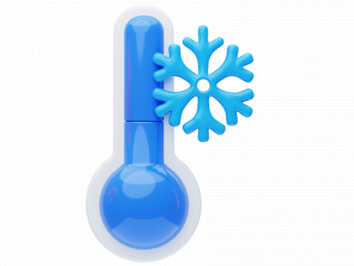 天气立体图标蓝色温度计雪花C4D模型